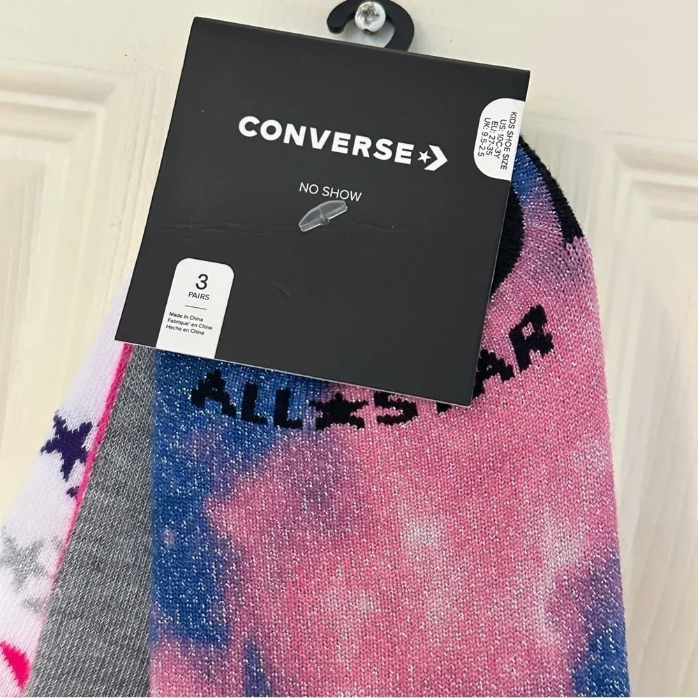 NWT Converse Glitter No Show Socks Pack of Three
